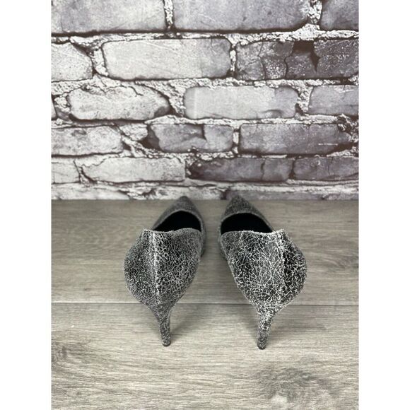 AllSaints Grey Leather Lena Pumps Stiletto Pointed Heels Women’s Sz 39EU/8.5M US - Picture 6 of 16